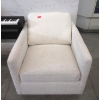 Image 1 : White Fabric Upholstered Arm Chair