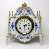 Image 1 : Vintage Porcelain Clock with Dresden Dial - Has Key