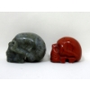 Image 2 : 20 Gram Flame Jasper & 32 Gram Larvikite 3D Skulls