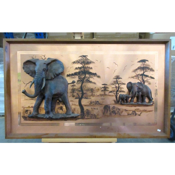 Wood Framed Copper and Resin 3D Wall Art
