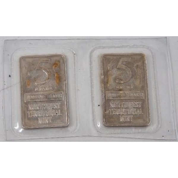 Uncut 2 x 5 Gram .999 Silver NWTM Bars