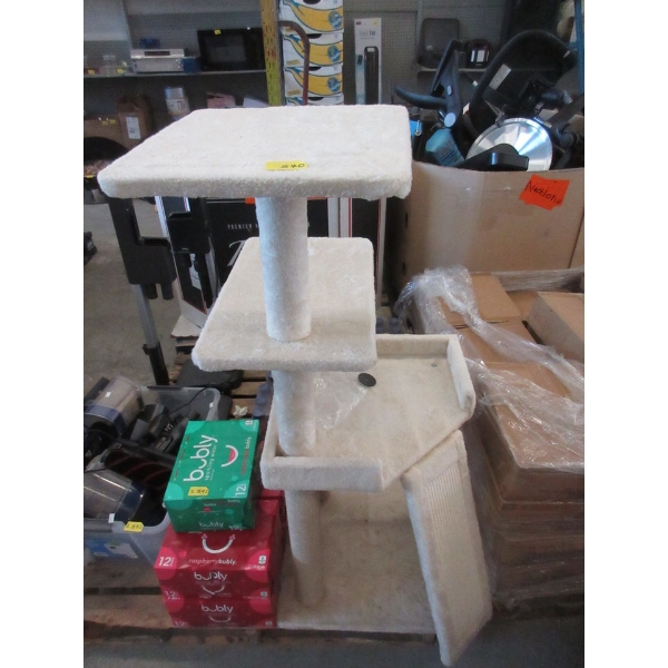 New 47  Beige 3-Level Platform Cat Tower - Assembled