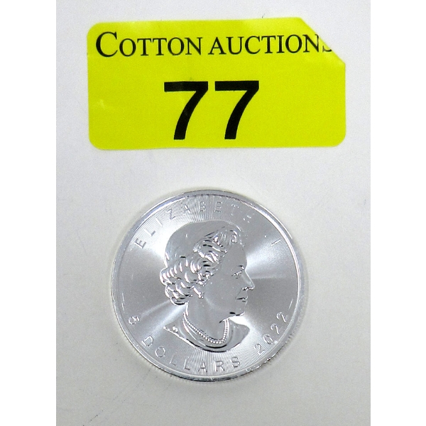 1 Oz .9999 Silver 2022 Maple Leaf Coin 