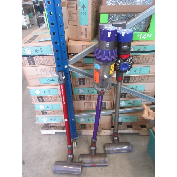 3 Dyson Stick Vacs - 1 Has no motor - No batteries