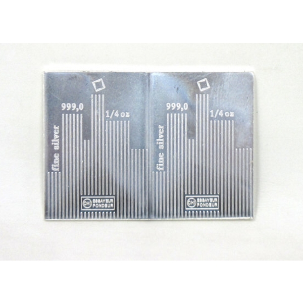 2 x 1/4 Oz .999 Silver Valcambi Suisse Bars 
