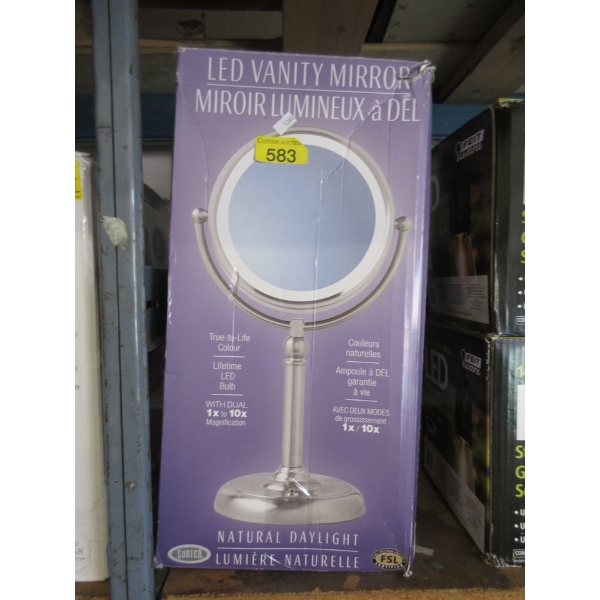 Magnifying LED Vanity Mirror - 1x and 10x