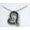 Image 1 : 1/2 CT Blue & White Diamond Heart Pendant