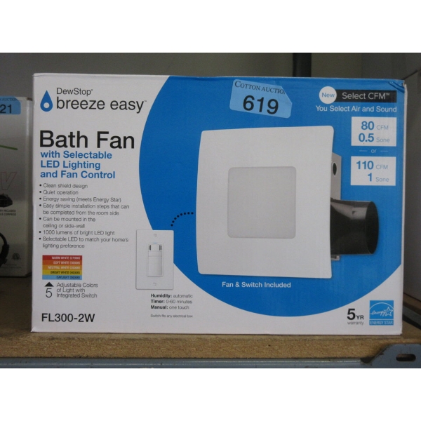 DewStop Breeze Easy Bath Fan with Light Control
