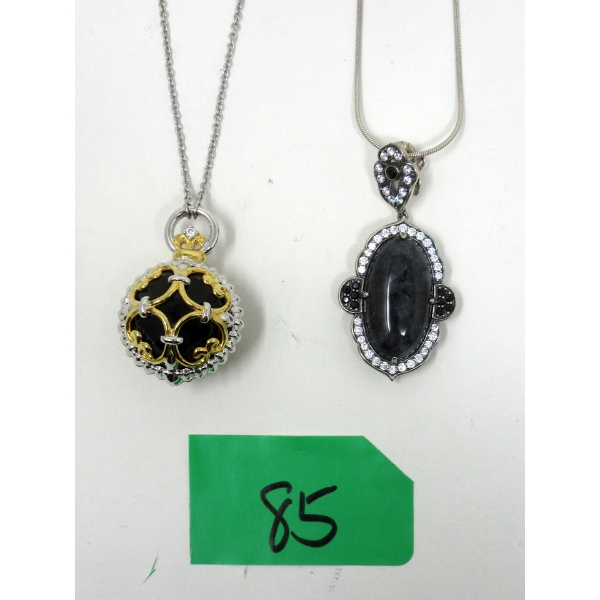 2 Sterling Silver Pendants on 18" Sterling Chains