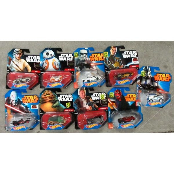 9 Hot Wheels 2014 & 2015 Star Wars Vehicles