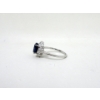 Image 2 : Blue Sapphire & Diamond Sterling Silver Ring 