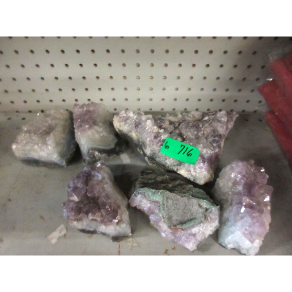 6 Pieces of Amethyst Crystal Rock Formations