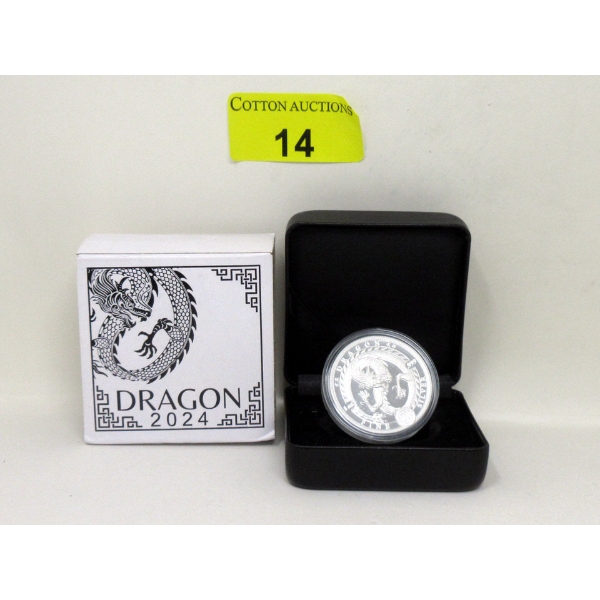 1 Oz .999 Silver 2024 Dragon Certified Round 