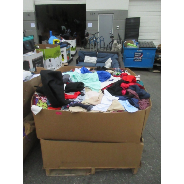 2 Short Skids of Clothing & Soft Household Goods