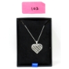 Image 2 : Half Carat Black & White Diamond Heart Necklace 