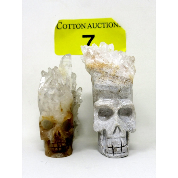 177.8 Gram Quartz 3D Gemstone Skull with Crystals