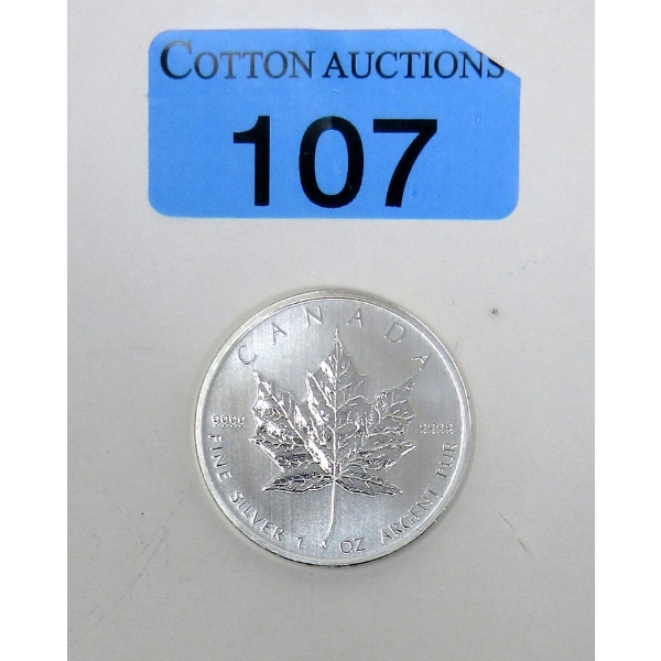 1 Oz .9999 Silver 2012 Maple Leaf Coin 