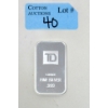 Image 1 : 1 Oz .999 Silver TD Bank Investor Bar 