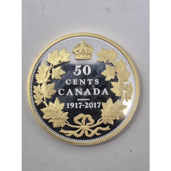 2 Oz .9999 Silver 50 Cent Centennial George V Coin 