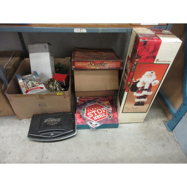 Shelf Lot of Games, Holiday Items and More