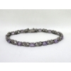 Image 1 : 6.02 CTW Amethyst & Diamond Tennis Bracelet