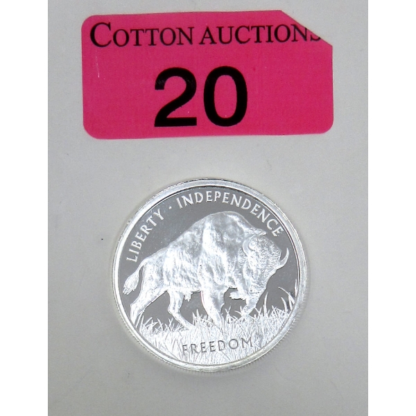 1 Oz .999 Silver Buffalo PAMP Suisse Round 