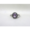 Image 1 : Amethyst & Diamond Sterling Silver Ring