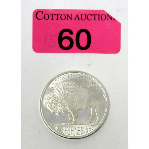 1 Oz .999 Silver Buffalo/ Indigenous Round 