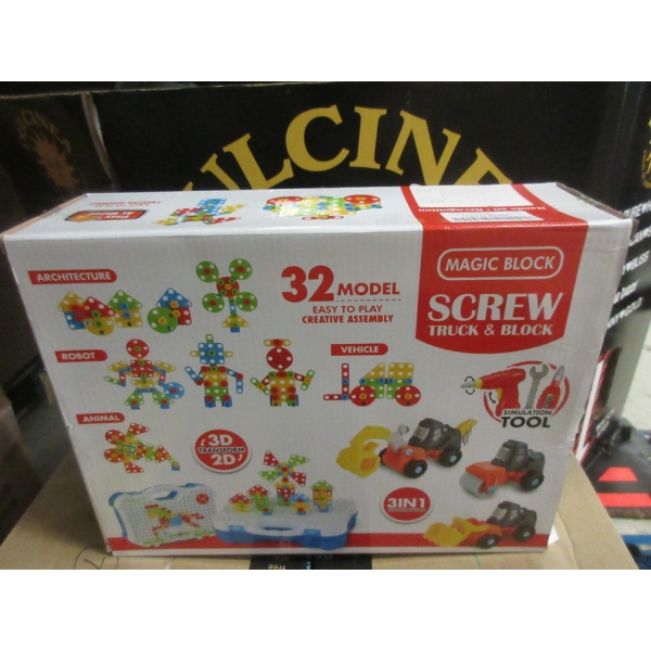 New Magic Block Screw Truck & Block Set