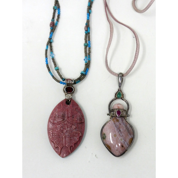2 Saje .925 Silver & Gemstone Necklaces
