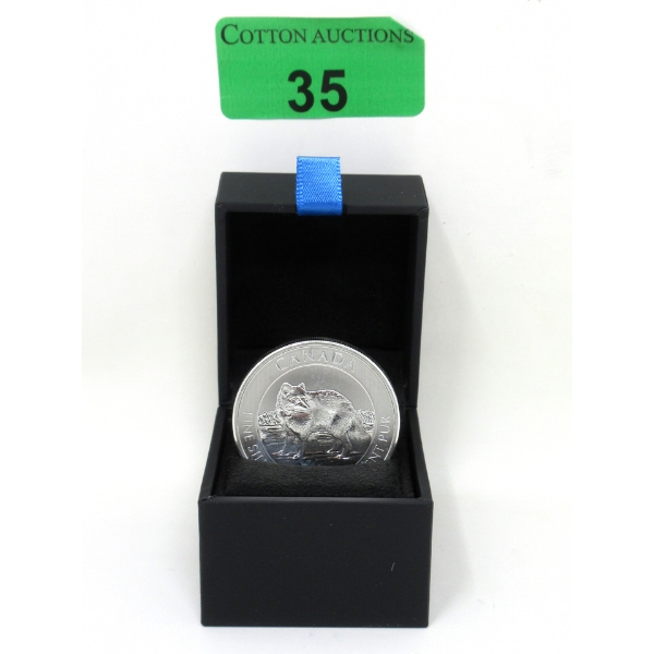 1.5 Oz .9999 Silver 2014 Silver Arctic Fox Coin 