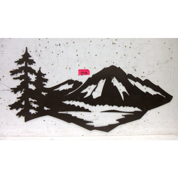 Laser-Cut Metal Mountain Skyline Wall Décor 