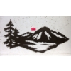 Image 1 : Laser-Cut Metal Mountain Skyline Wall Décor 