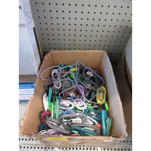 Box of Assorted Braided and Smooth Charge Cables