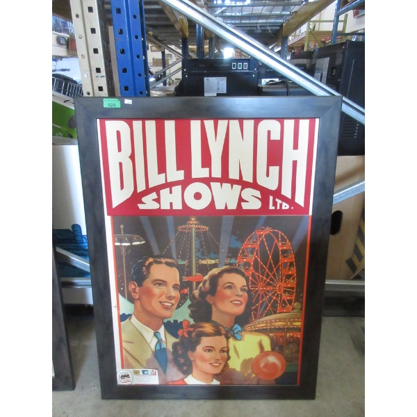 Framed Vintage "Bill Lynch Shows" Poster