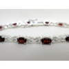 Image 3 : New 7" Sterling Silver and Garnet Tennis Bracelet