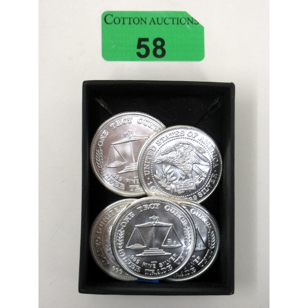 5 x 1 Oz .999 Silver Trade Unit USA Rounds 