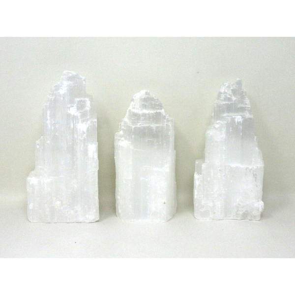 3 Selenite Crystal Healing Towers - Tallest 7"