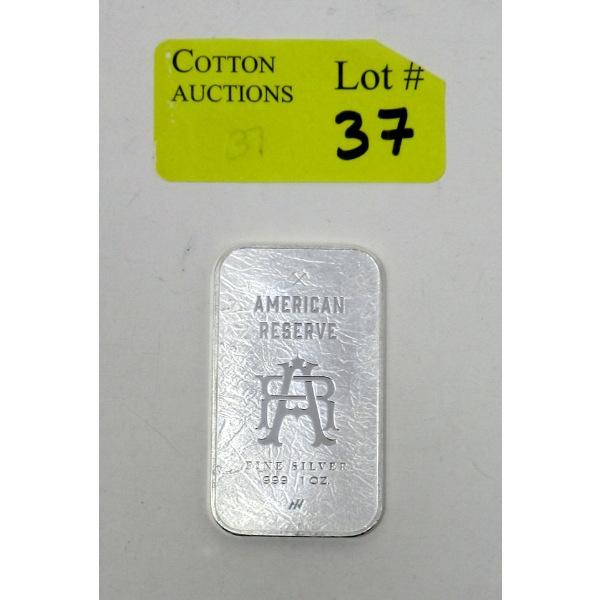 1 Oz .999 Silver American Reserve Bar