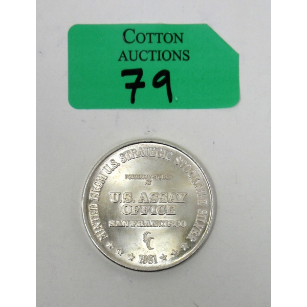 Vintage 1981 1 Oz .999 Silver Round