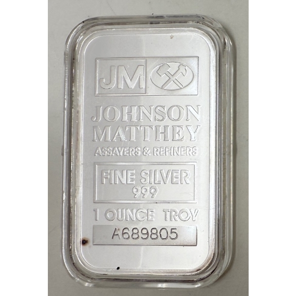 1 Oz .999 Silver Johnson Matthey Bar 