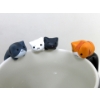 Image 3 : 3 New Glazed Ceramic Cat Mugs with Charms