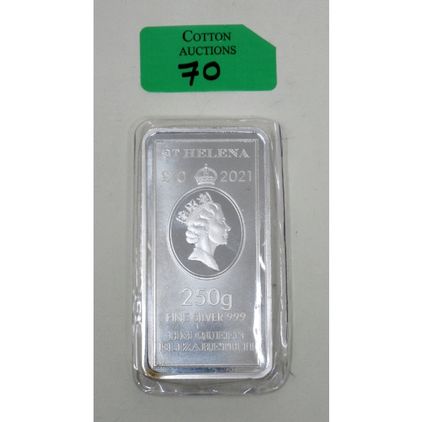 8 Oz/ 250 Gram .999 Silver 2021 Legal Tender Bar 