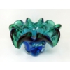 Image 1 : Mid-Century Blue to Clear Art Glass Bowl