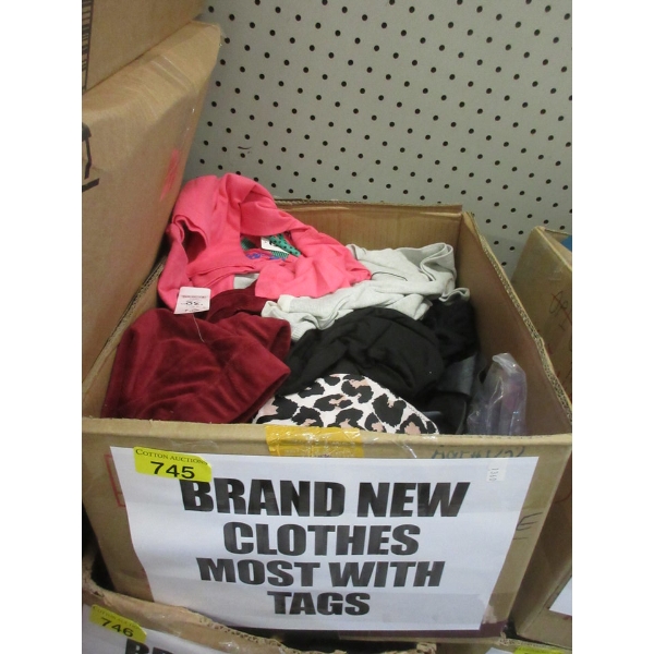 Box of Assorted New Clothing - Most with Tags