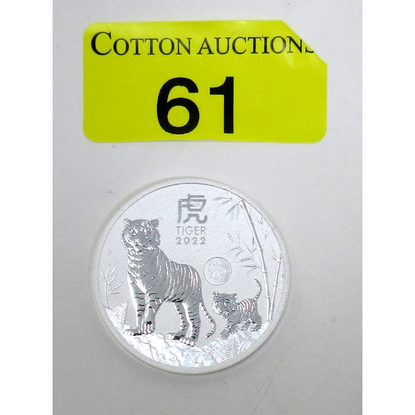 1 Oz .9999 Silver 2022 Year of the Tiger Coin 