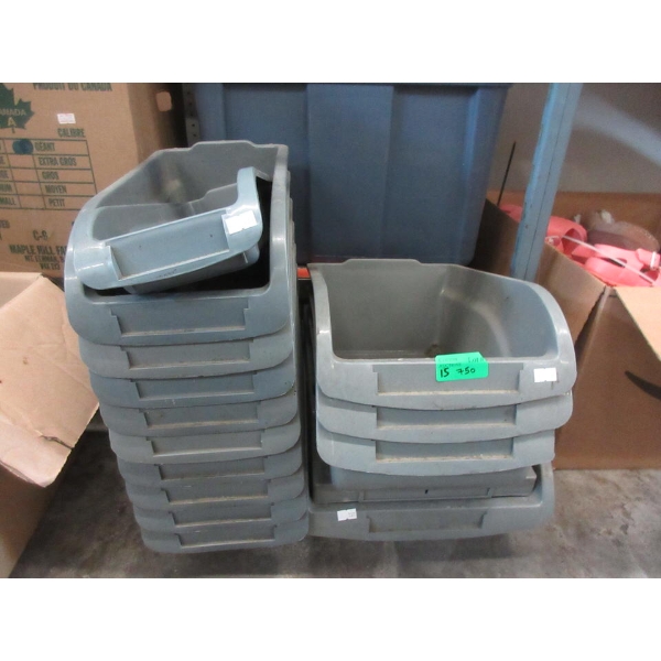 15 Assorted Shelf Organizer Bins - Preowned