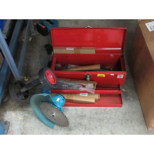 Cordless Weed Wacker & Tool Box w/ Contents