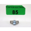 Image 1 : Blue Topaz & Diamond Sterling Silver Ring
