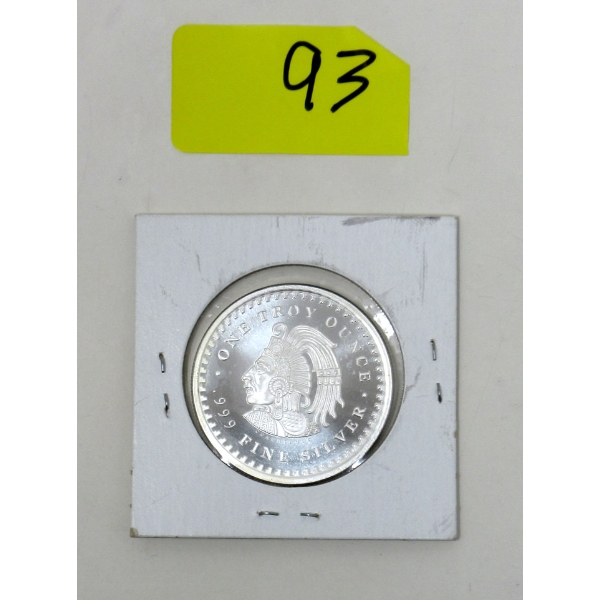 1 Oz .999 Silver Aztec Calendar Round 